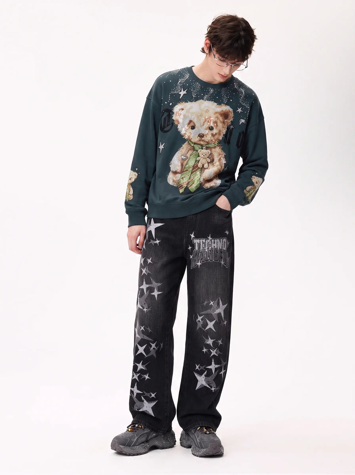 TCH Vintage Teddy Bear Graphic Crewneck Sweatshirt Luxury Streetwear Brand Official Showcase