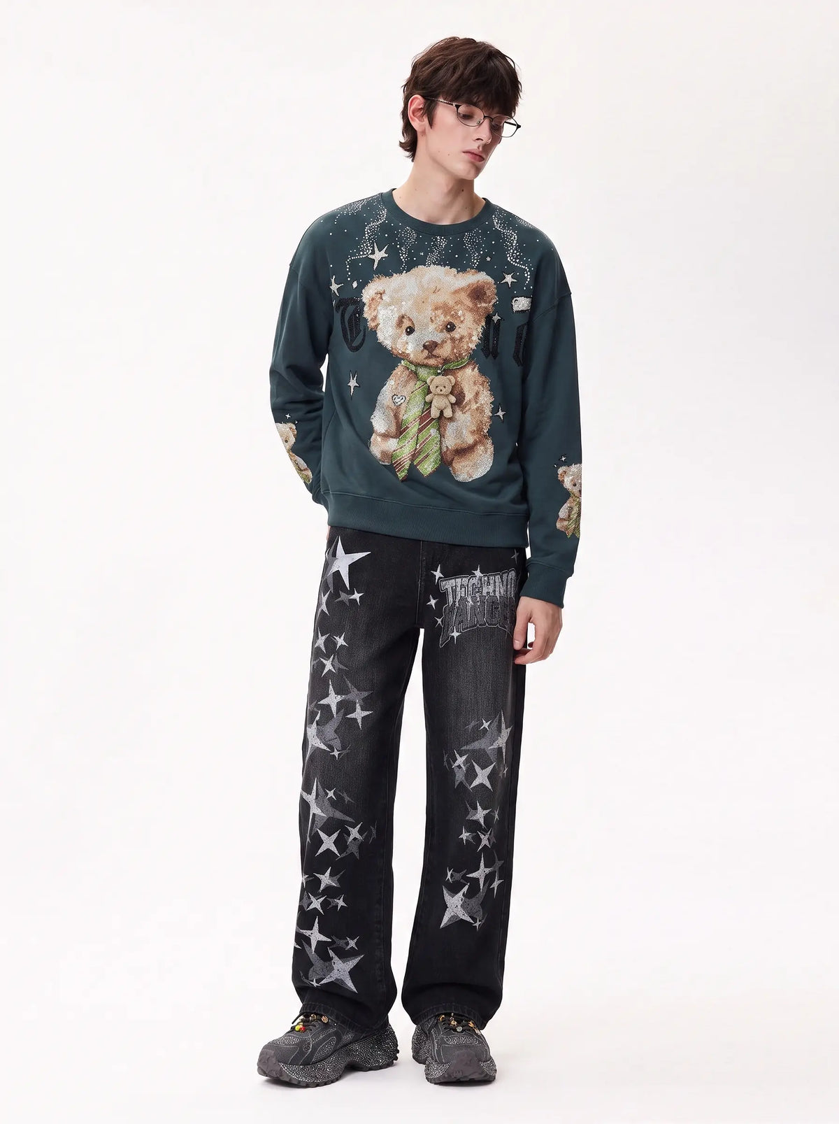 TCH Vintage Teddy Bear Graphic Crewneck Sweatshirt Luxury Streetwear Brand Official Showcase