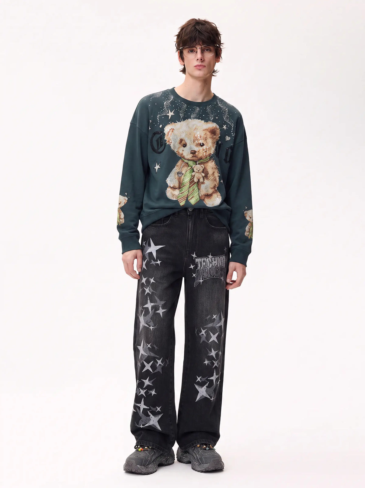 TCH Vintage Teddy Bear Graphic Crewneck Sweatshirt Luxury Streetwear Brand Official Showcase