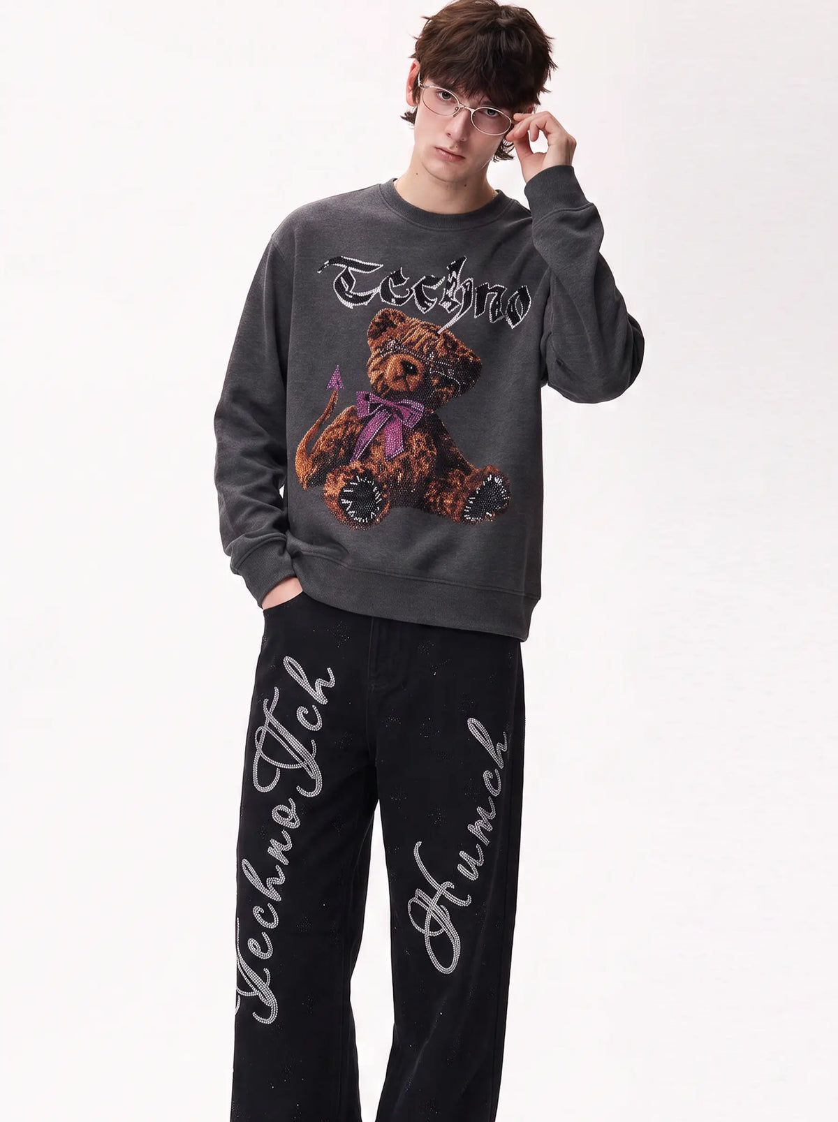 TCH Vintage Teddy Bear Graphic Sweatshirt Luxury Streetwear Brand Official Showcase