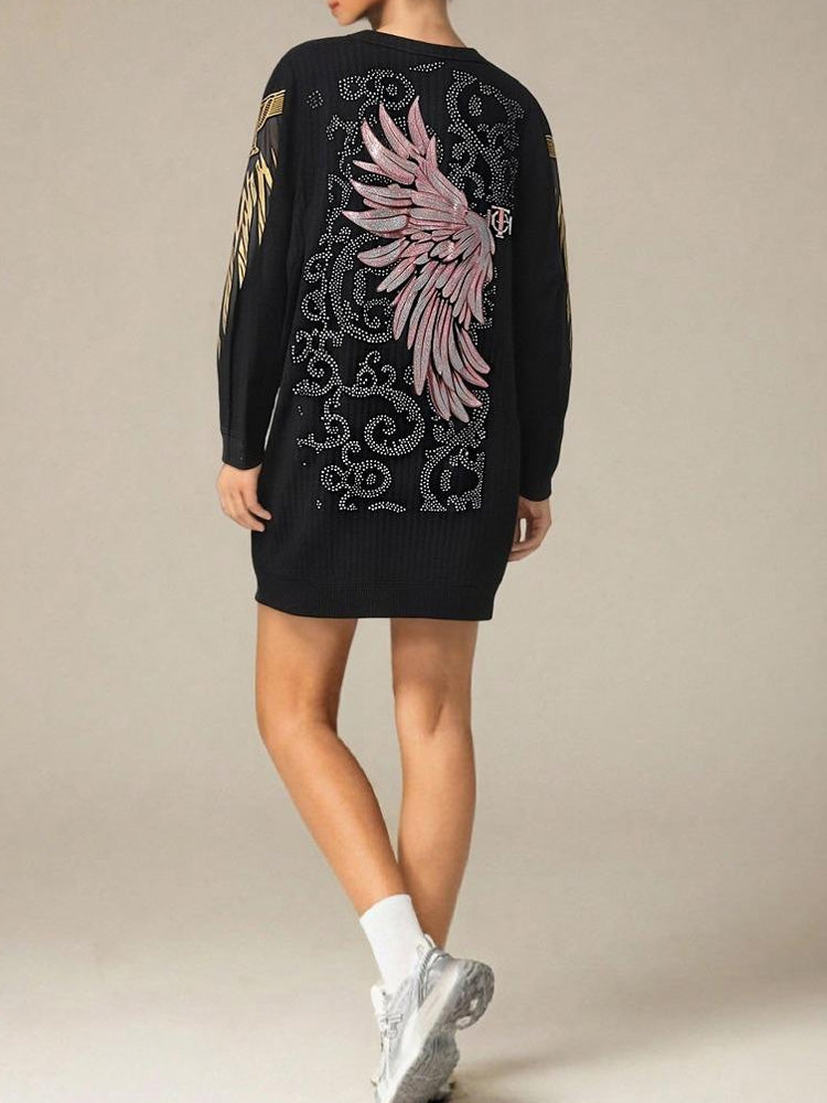 tch winged graphic half sleeve dress black HighEnd Luxury Streetwear Brand Official Showcase