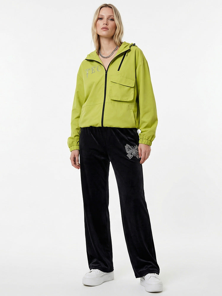 TCH Wings Rhinestone Hooded Light Wind Jacket-5