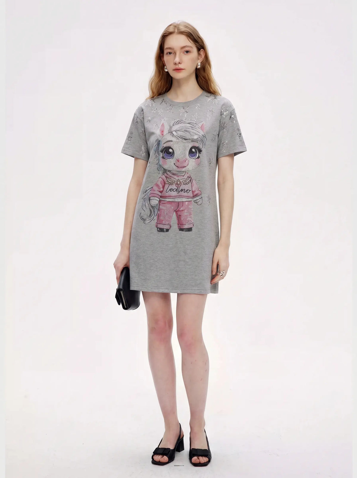 TCH Rhinestone Techno Unicorn Graphic T-Shirt
