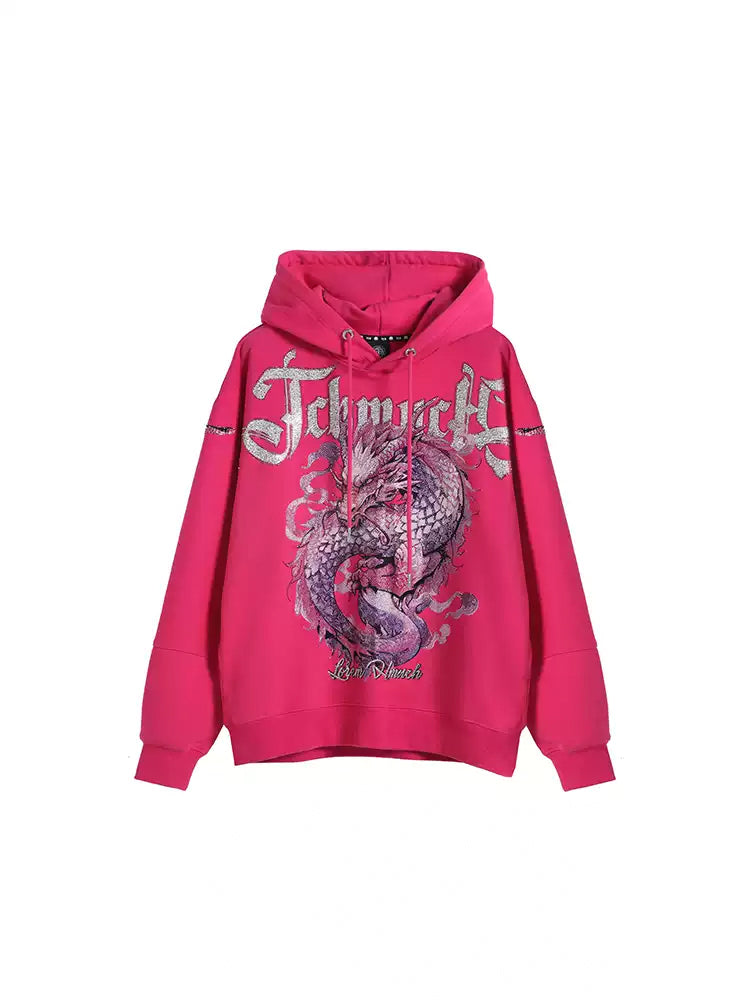 TCH Dragon Rhinestone Bling Trendy T-shirt /Oversized Hoodie