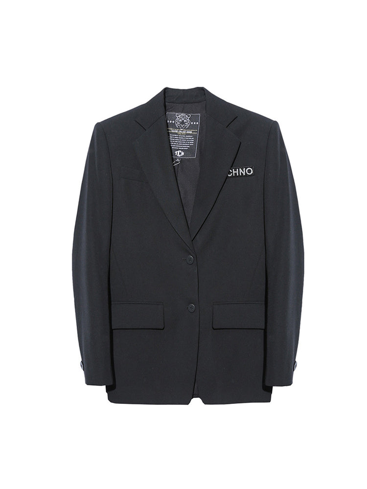 TCH Rhinestone Straight Textured Blazer