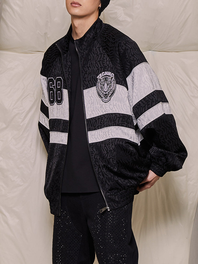 TCH Rhinestone Monogram Logo-Print Zip Jacket