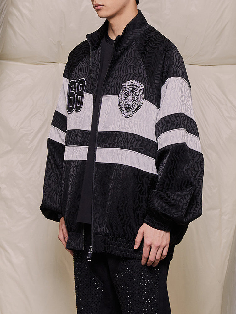 TCH Rhinestone Monogram Logo-Print Zip Jacket