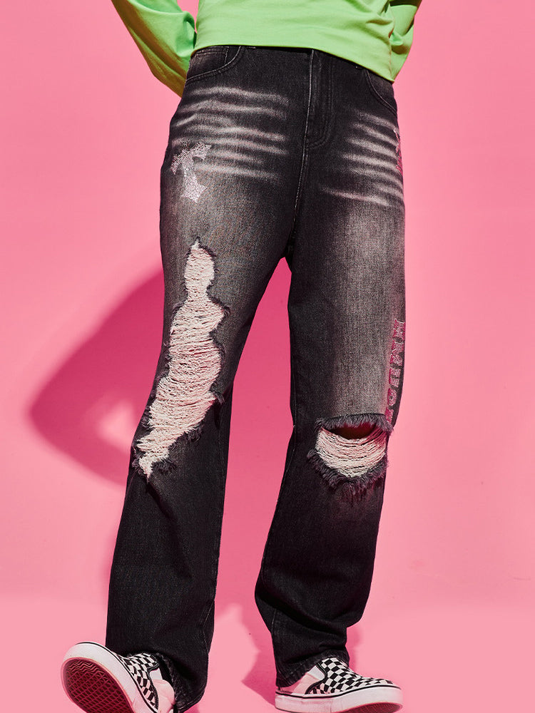 TCH Unisex High Waisted Wide Leg Jeans