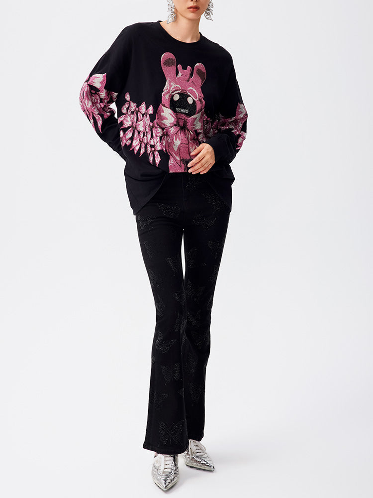 TCH Graphic Rhinestone Bow Unisex Sweatshirt
