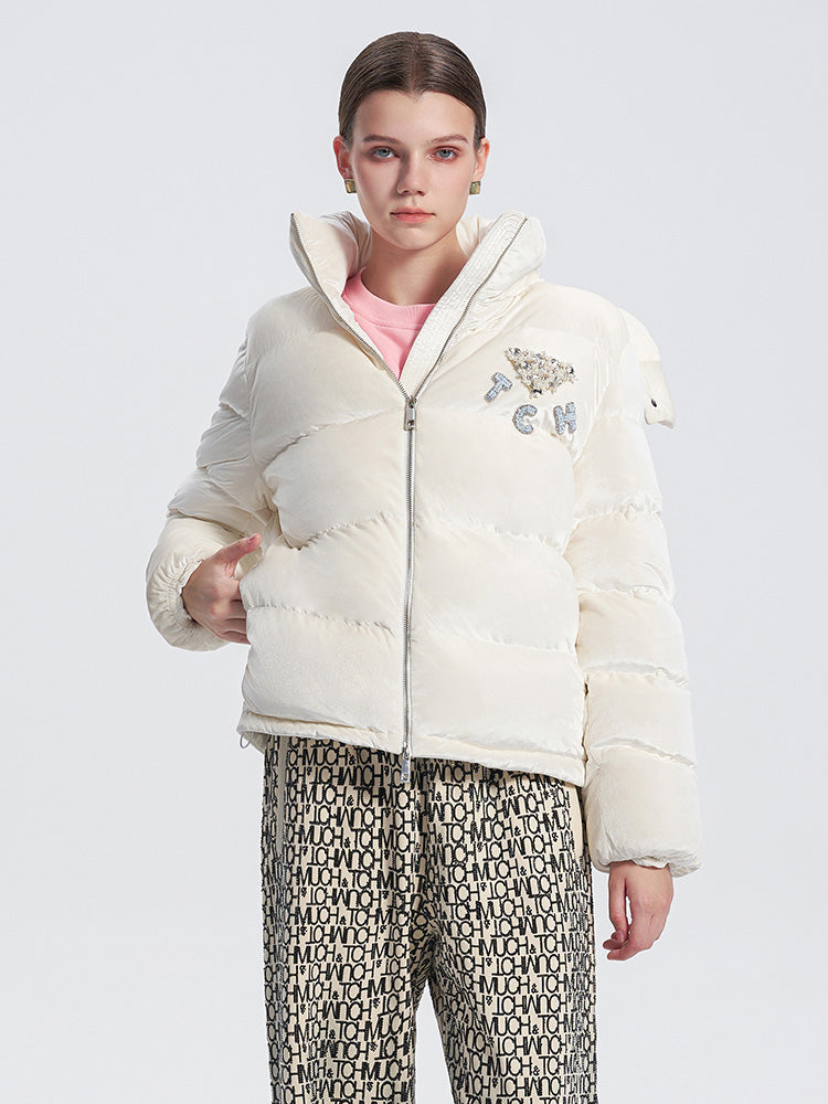 TCH Rhinestone Puffy Winter Coat with Hooded