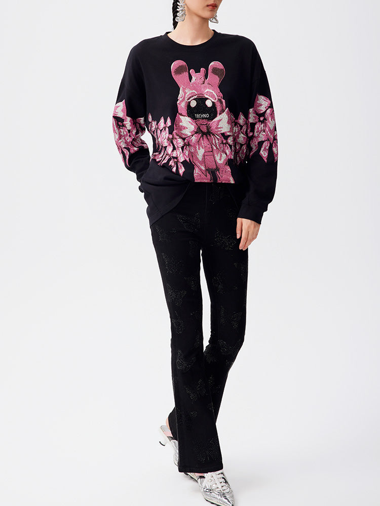 TCH Graphic Rhinestone Bow Unisex Sweatshirt