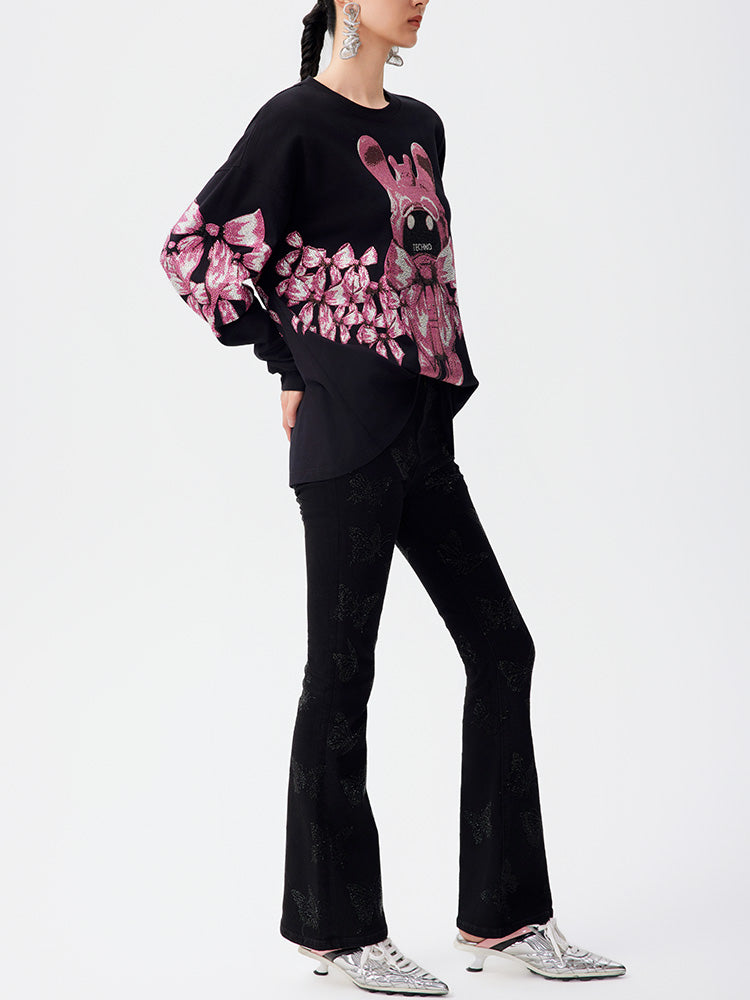 TCH Graphic Rhinestone Bow Unisex Sweatshirt