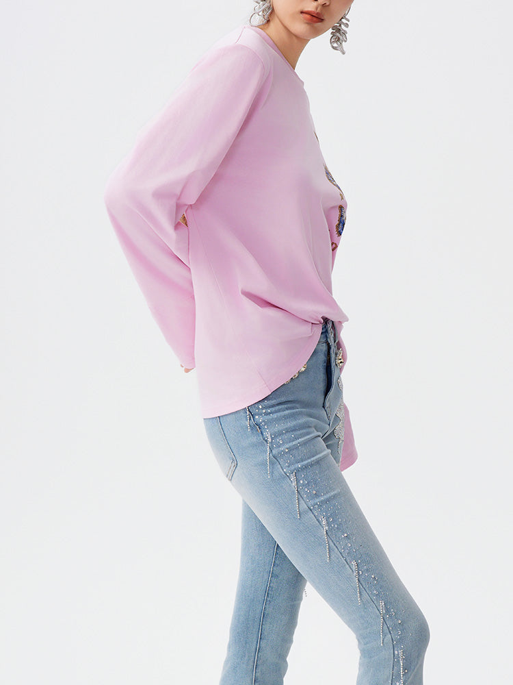 TCH Luxury Rhinestone Butterfly Sparkle Top