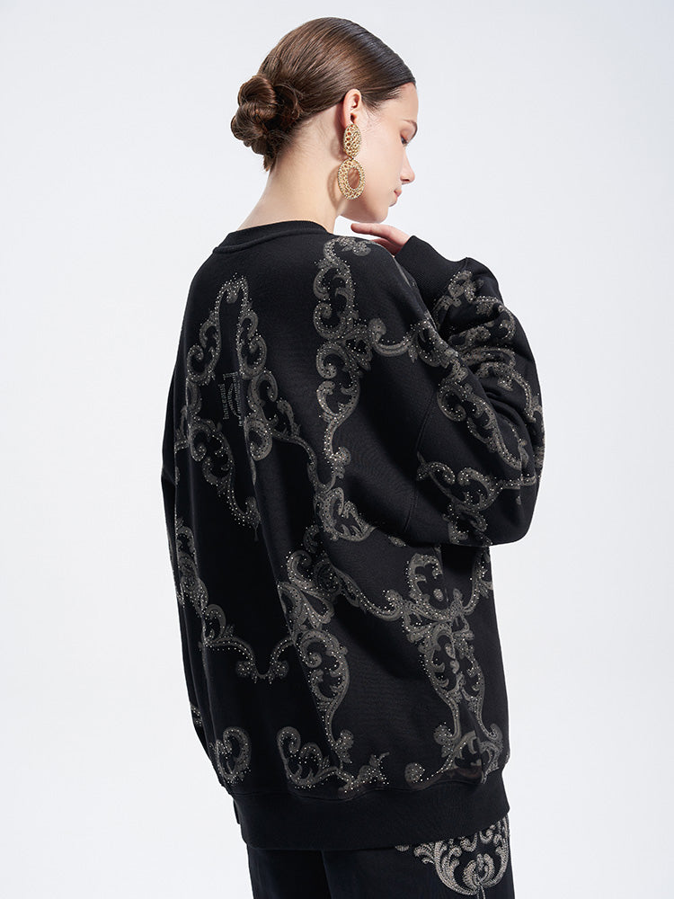 TCH Luxury Baroque Rhinestone Baby Dragon Sweatshirt