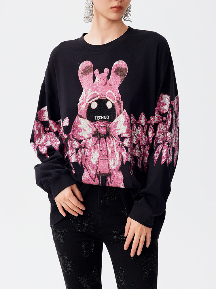 TCH Graphic Rhinestone Bow Unisex Sweatshirt