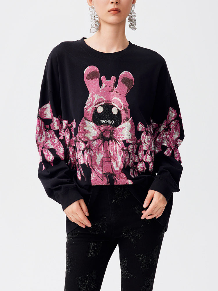 TCH Graphic Rhinestone Bow Unisex Sweatshirt