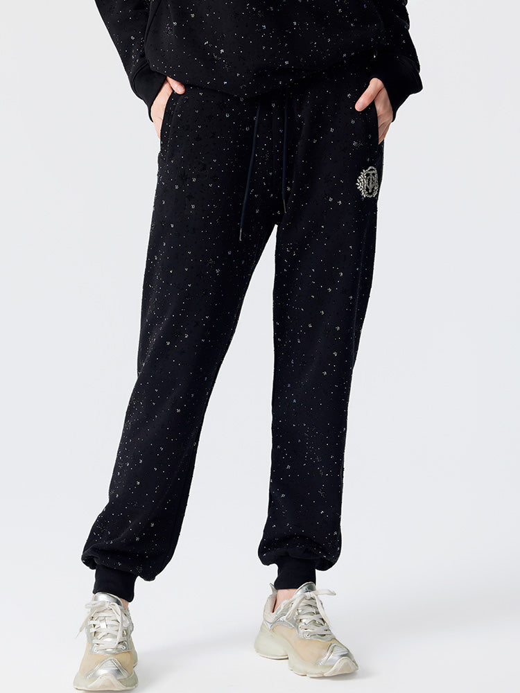 TCH All Over Rhinestone Black Jogger
