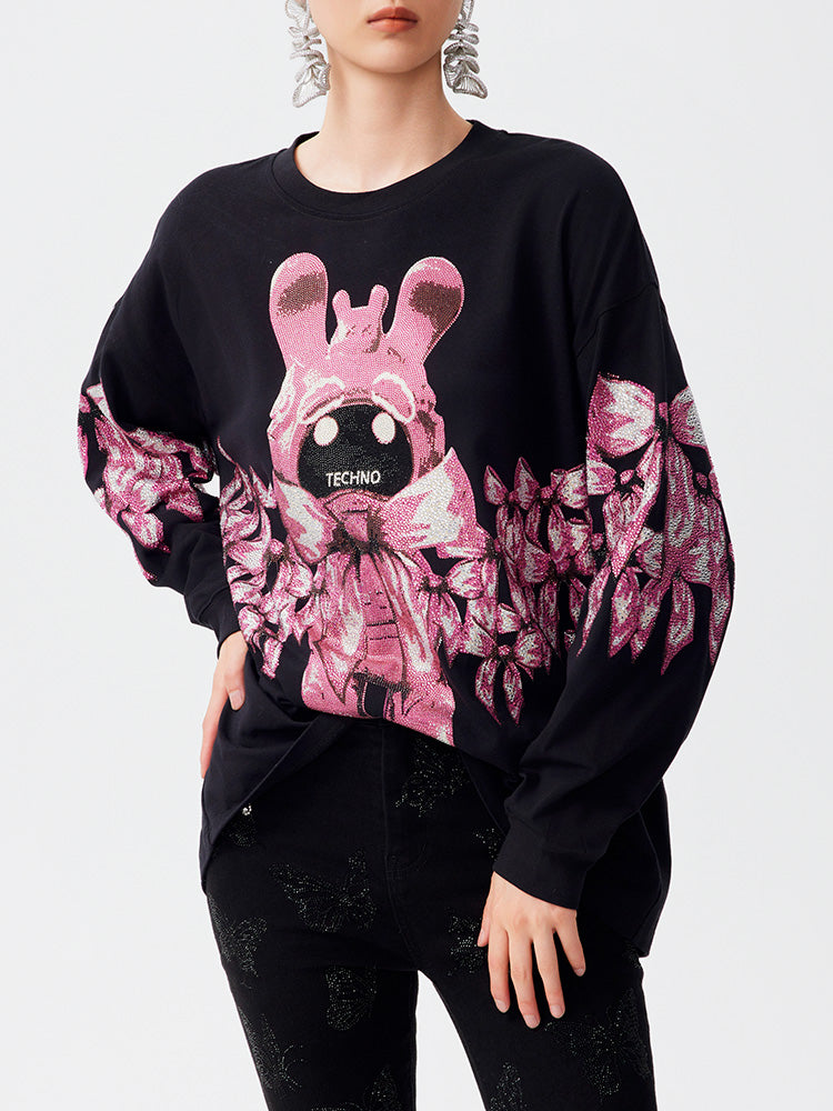 TCH Graphic Rhinestone Bow Unisex Sweatshirt