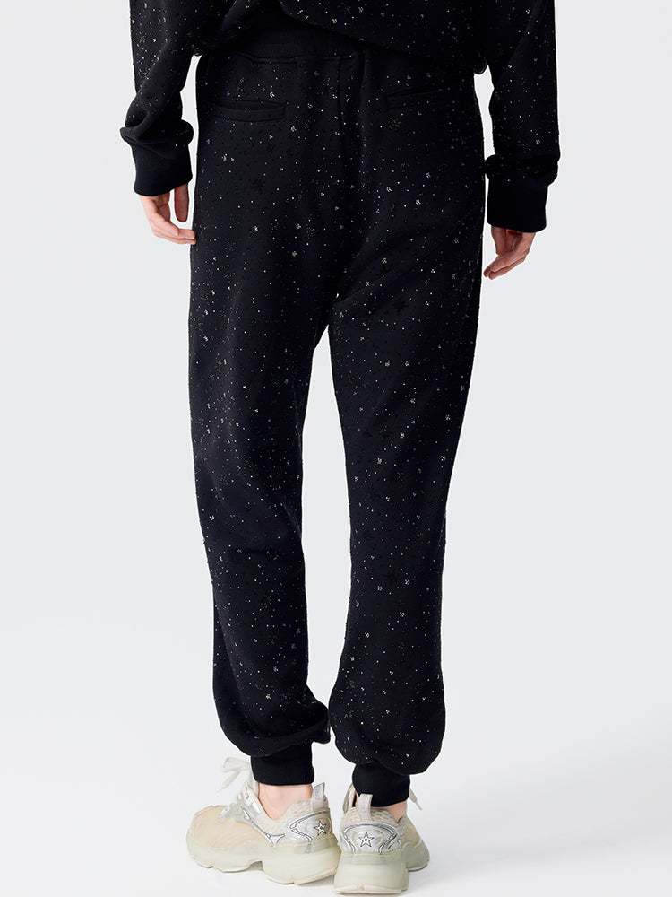 TCH All Over Rhinestone Black Jogger