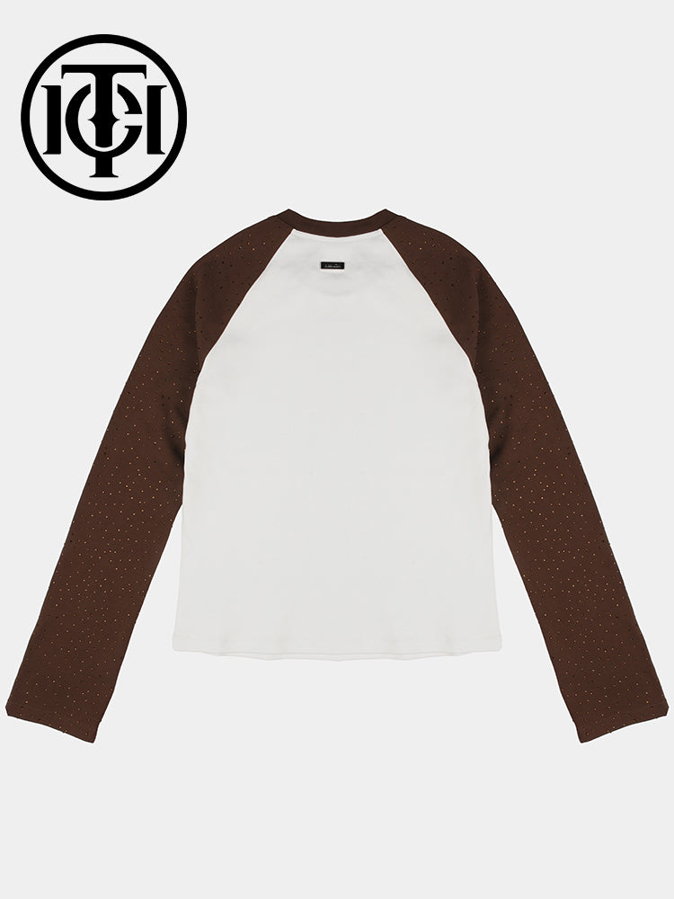 TCH Women's Patchwork Long Sleeve T-Shirt for Spring and Autumn