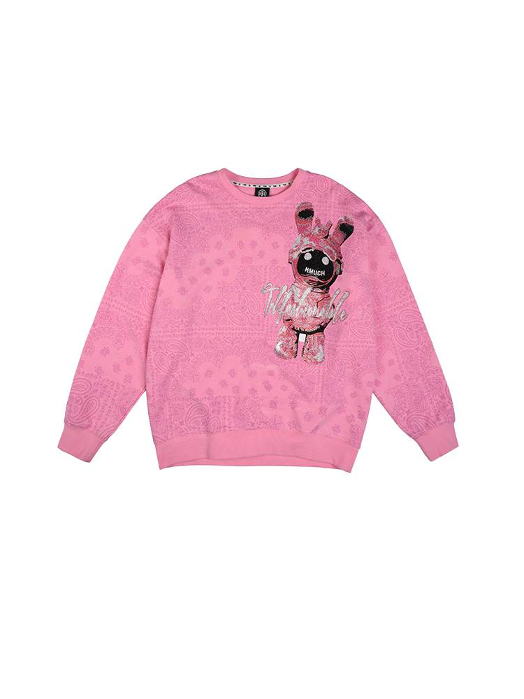 TCH Men's Graphic Rhinestones Pink Sweatshirt