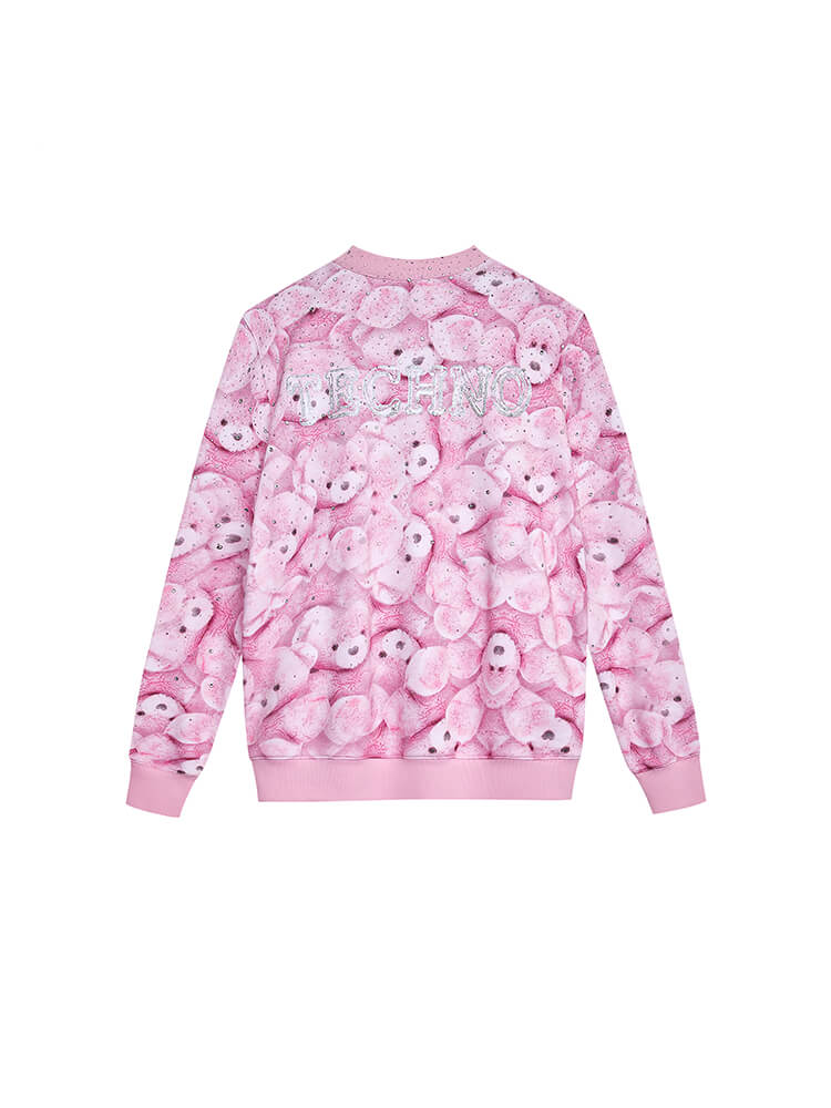 TCH Rhinestone Teddy Tie Dye Sweatshirt