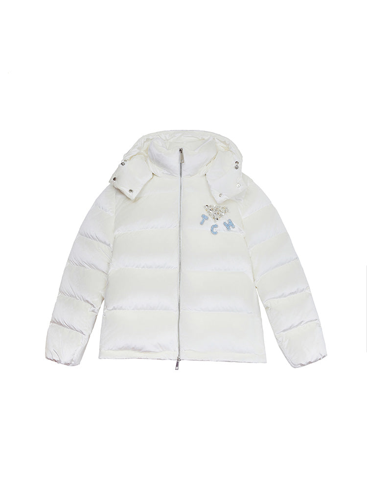 TCH Rhinestone Puffy Winter Coat with Hooded