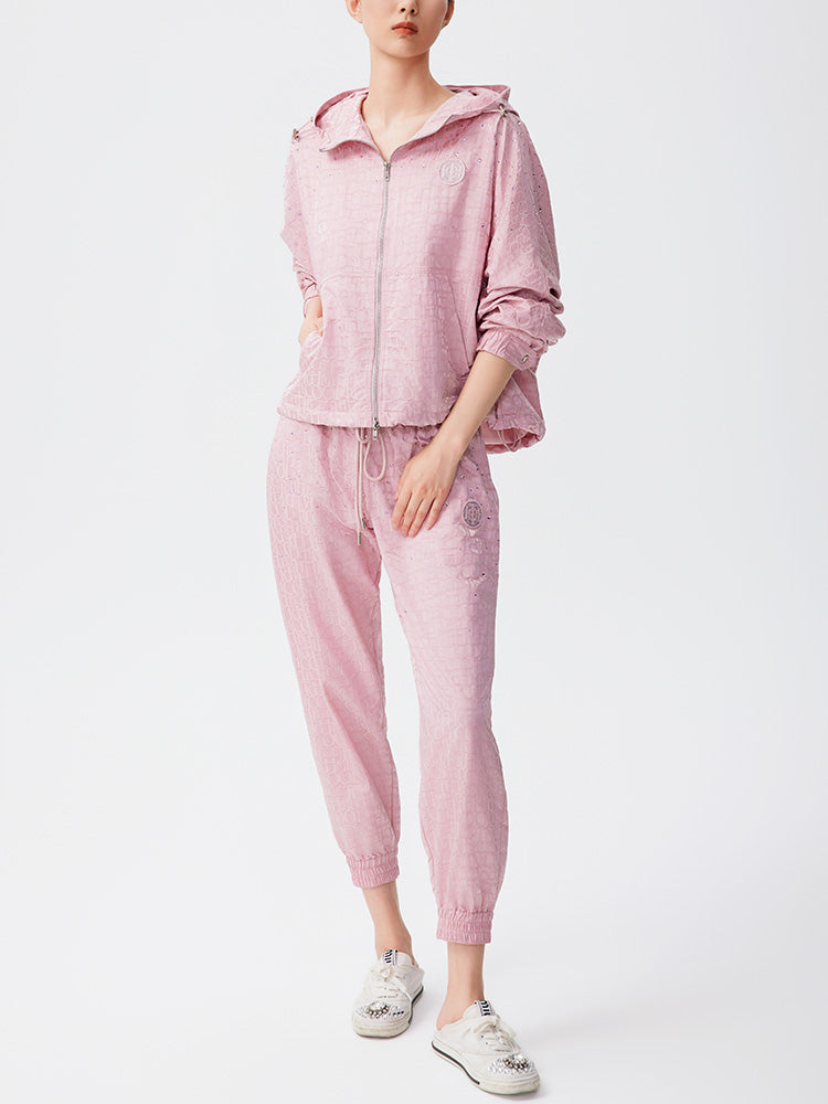 TCH Presale Logo Print Crystal-Embellished Nylon Jogger