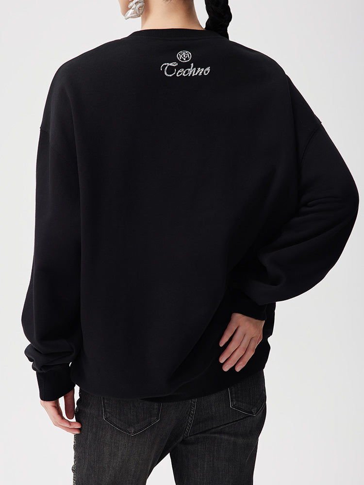 TCH Metallic Skeleton Pullover Sweatshirt