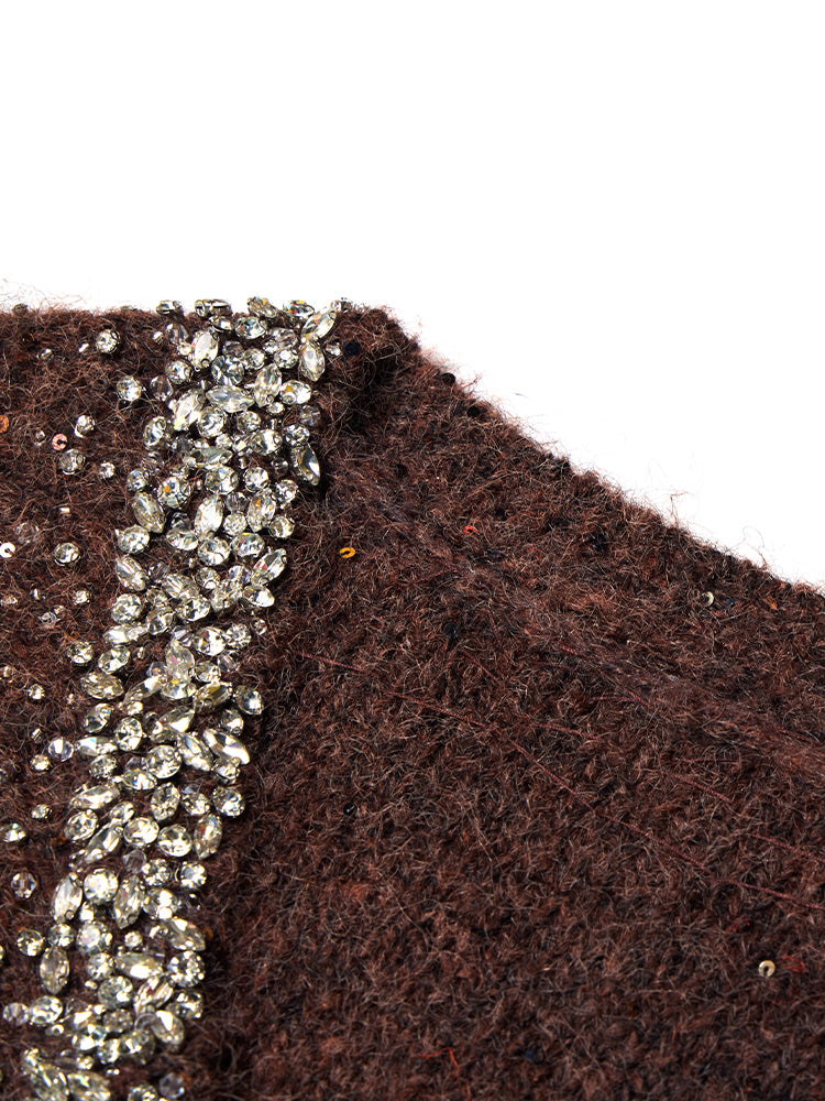 TCH Crystal-Embellished V-Neck Sweater in Sequins