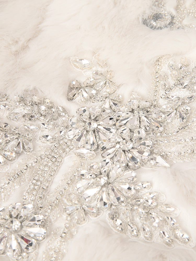 TCH Crystal Embroidery Fleece Hooded Jacket