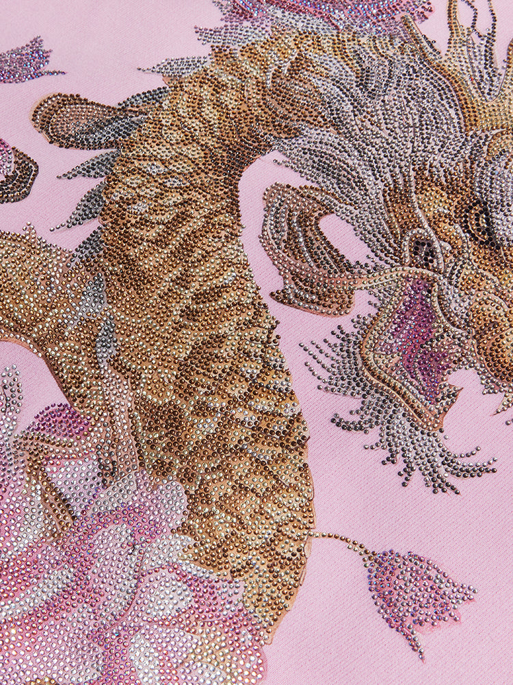 TCH Luxury Dragon Rhinestone Sparkle Flower Jacket with Black