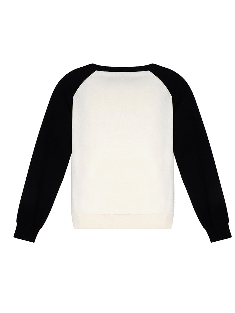 TCH Rhinestone Contrast Raglan Sleeve Sweatshirt