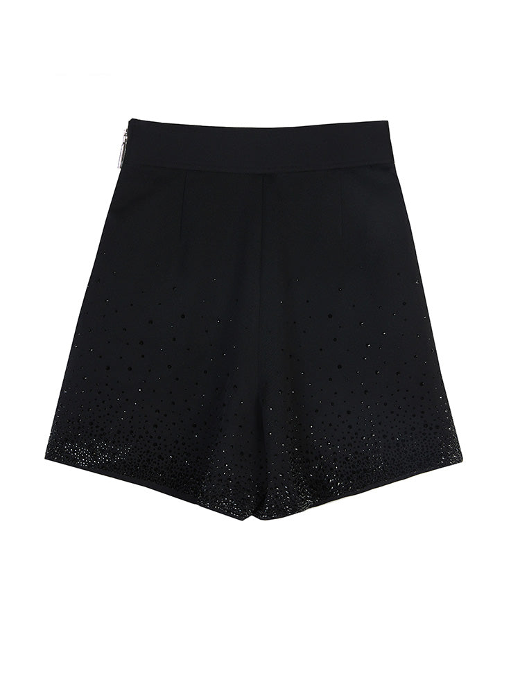 TCH Crystal-Embellished High-Rise Fitted Shorts