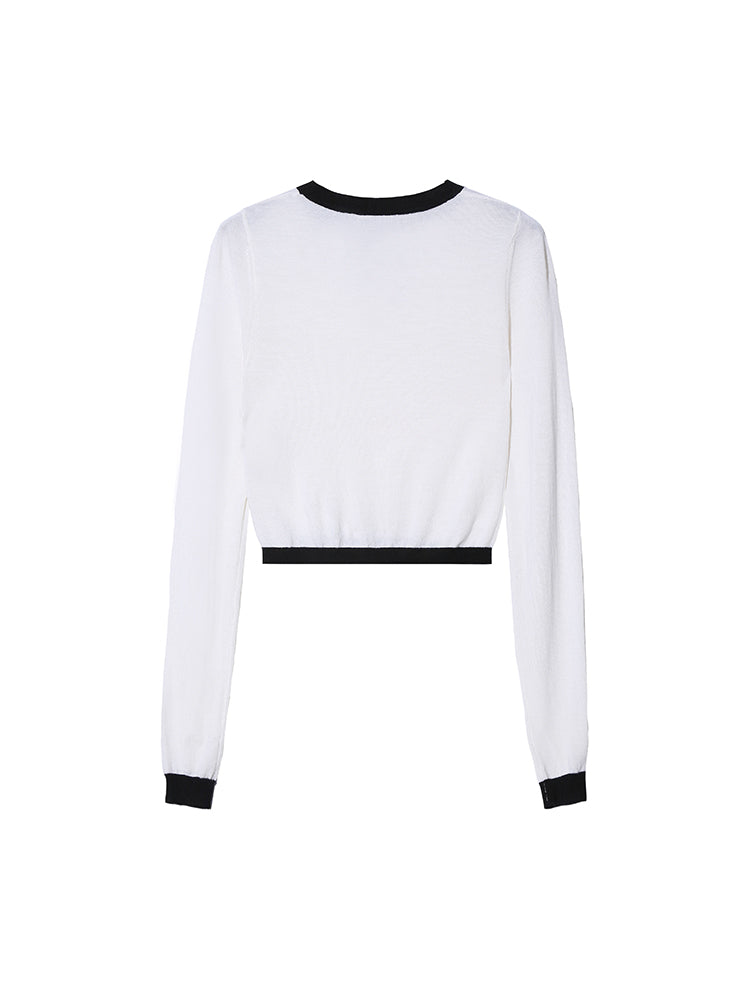 TCH Ribbed Embroidery Crew Neck Basic Sweater Top