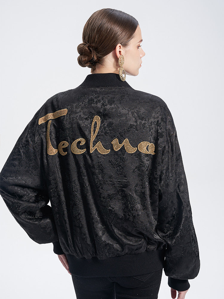 TCH Rhinestone Dragon Jacquard Velvet Retro Jacket