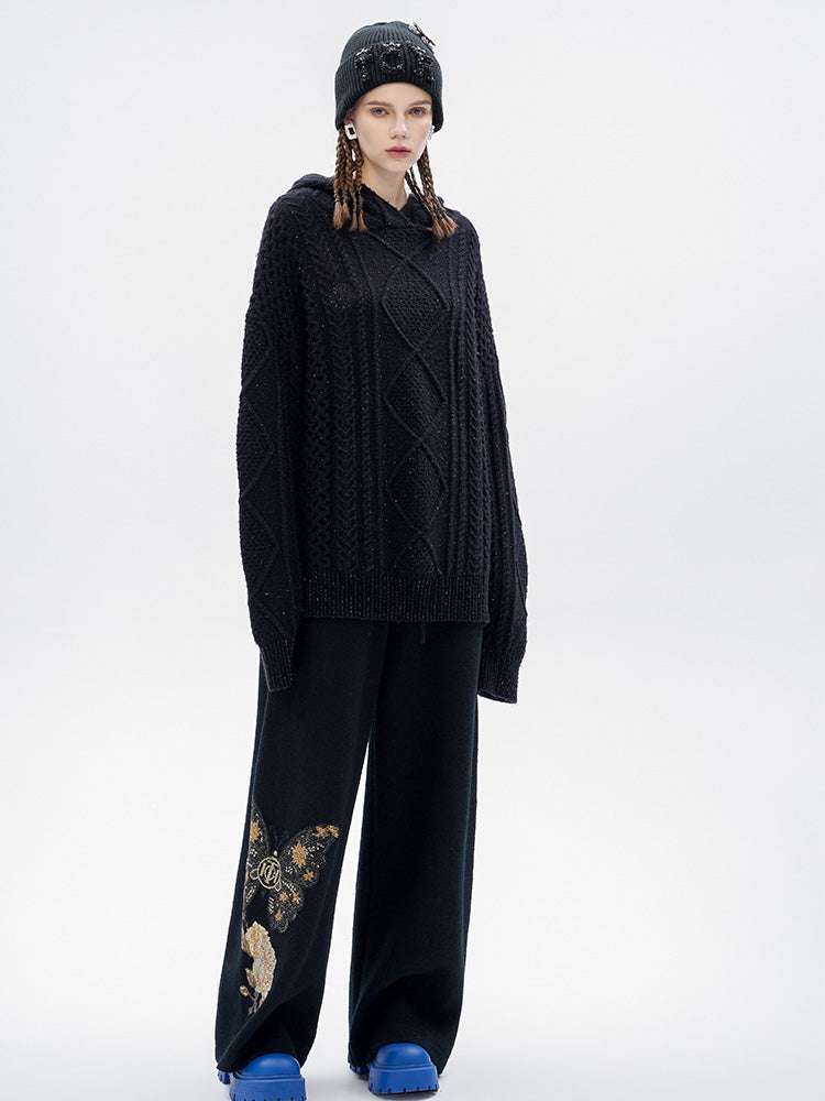 TCH Rhinestone Butterfly Palazzo Trousers