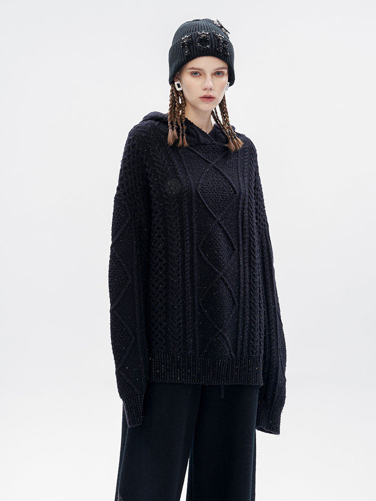 TCH Rhinestone Essentials Black Patch Hoodie