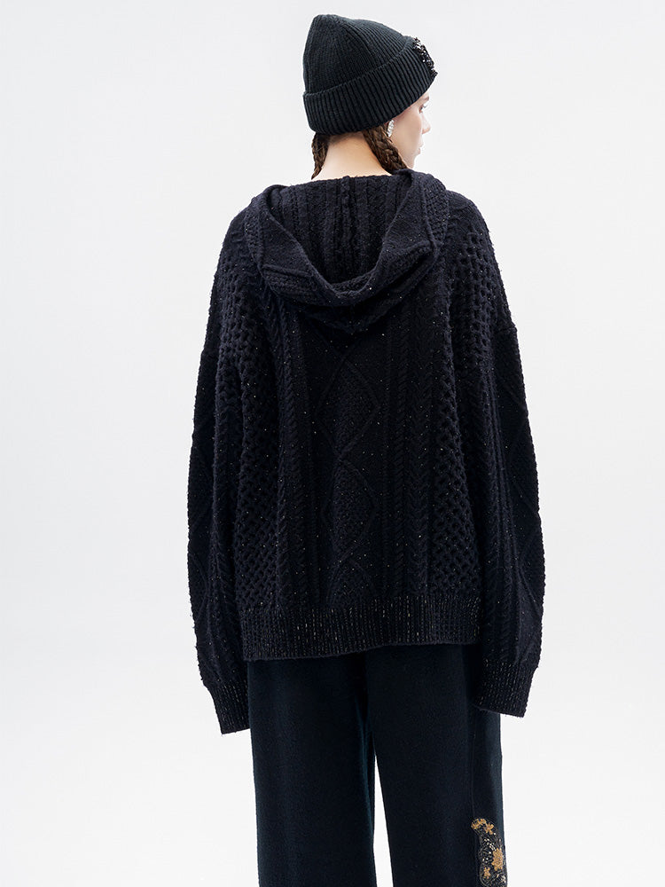 TCH Rhinestone Essentials Black Patch Hoodie