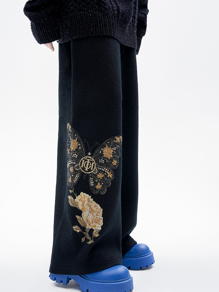 TCH Rhinestone Butterfly Palazzo Trousers