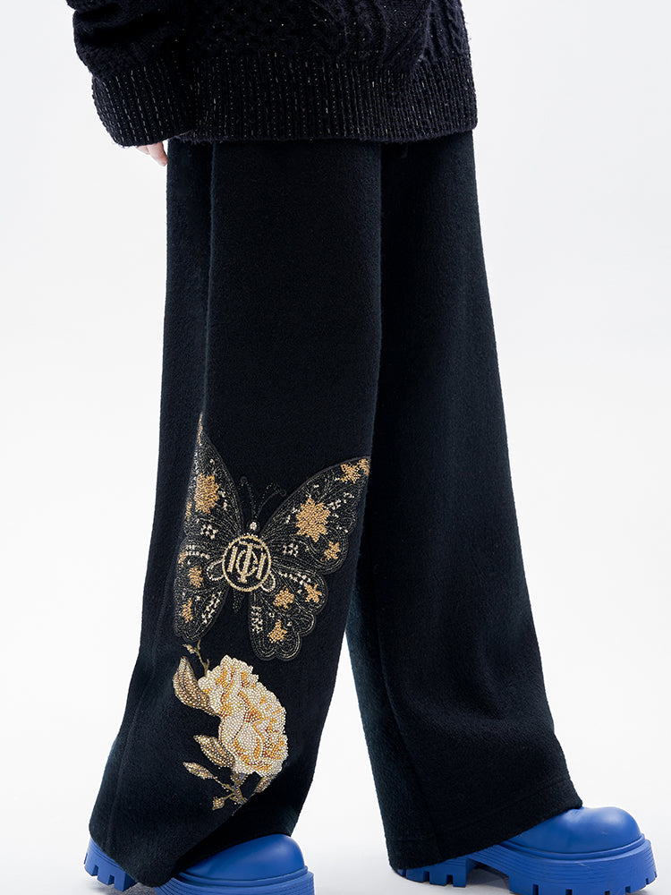 TCH Rhinestone Butterfly Palazzo Trousers