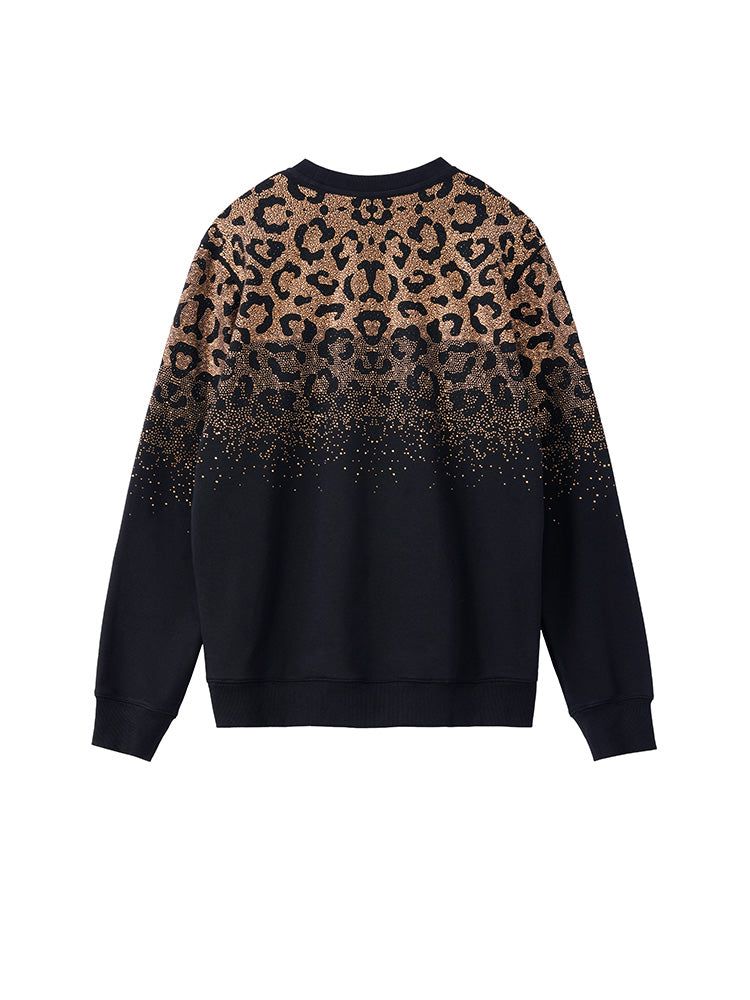 TCH Leopard Rhinestone Cotton Unisex Sweatshirt