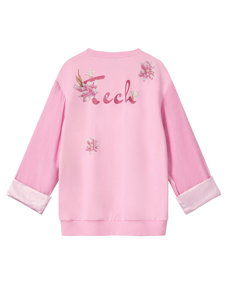 TCH Luxury Rhinestone Peacock Graphic Pullover Top