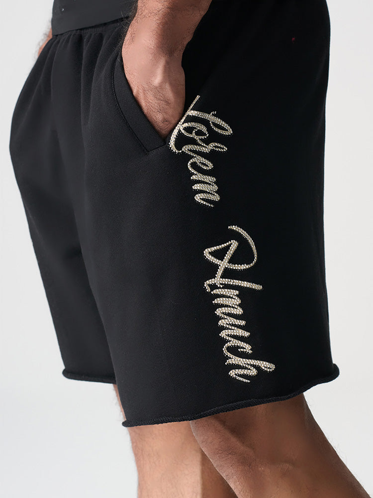 TCH Mens Rhinestone Graphic Jogging Shorts