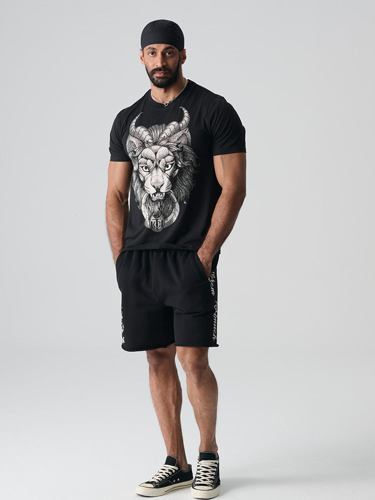TCH Mens Rhinestone Graphic Jogging Shorts