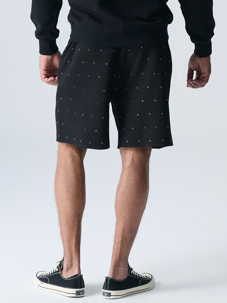 TCH Luxury Allover Rhinestone Black Shorts