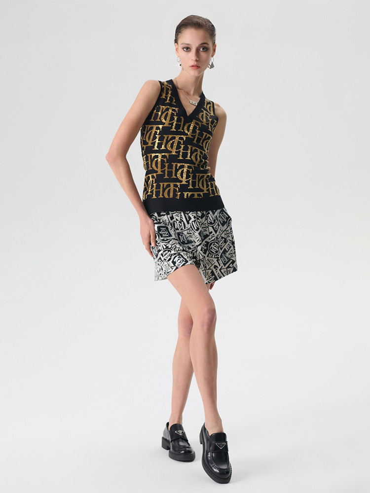 TCH Sparkle Allover Logo Rhinestone Shorts