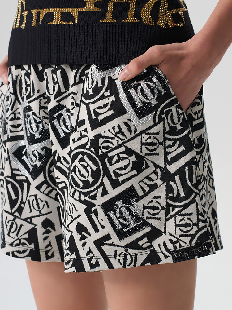 TCH Sparkle Allover Logo Rhinestone Shorts