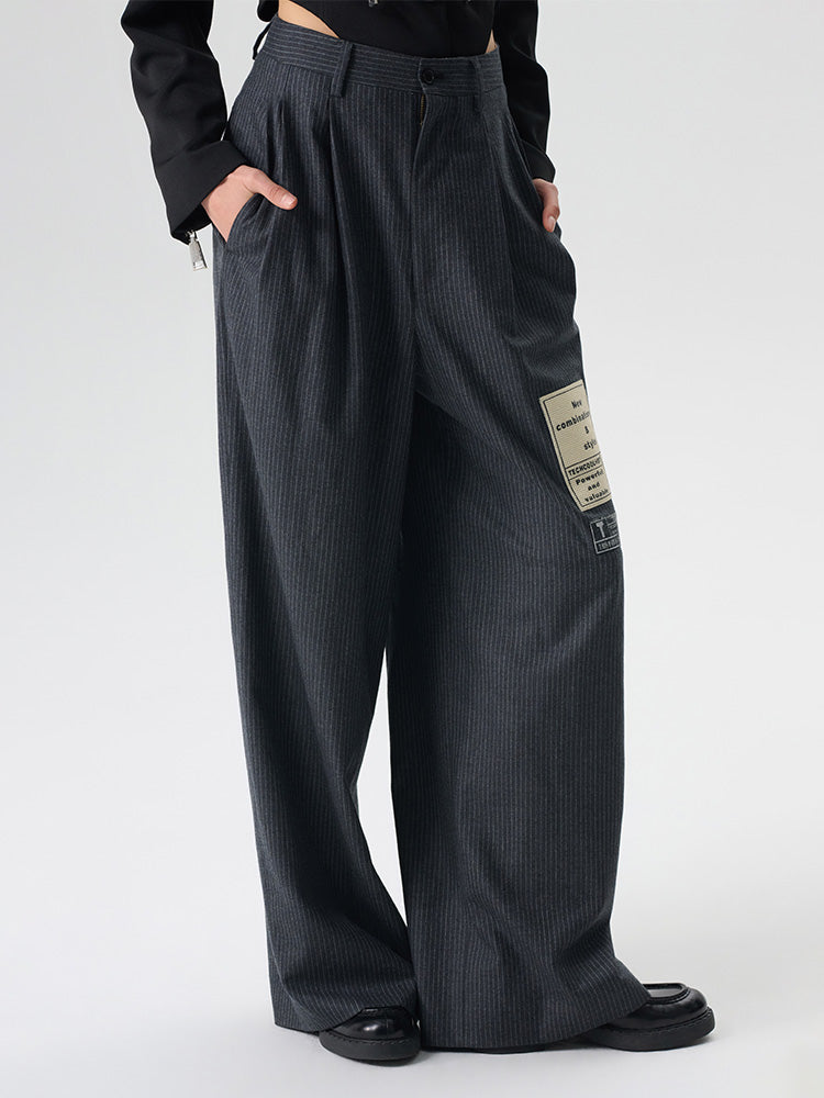 TCH Elegant Pinstripe Wide-Legged Trousers