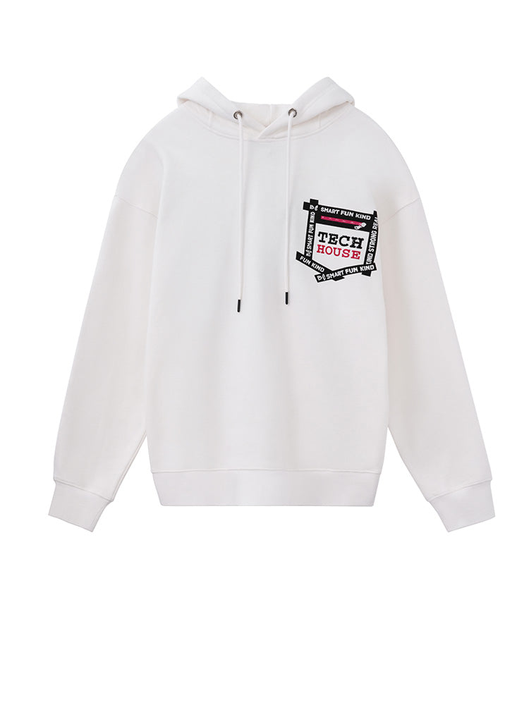 TCH Drawstring Rhinestone Letter Oversized Hoodie with Pink
